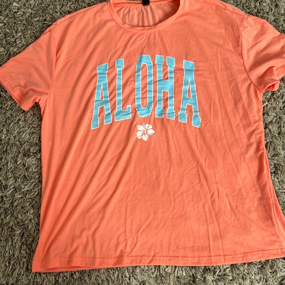 Orange Aloha Graphic T-Shirt